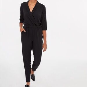 Reitmans Black Long Sleeve Wrap Jumpsuit Size Small